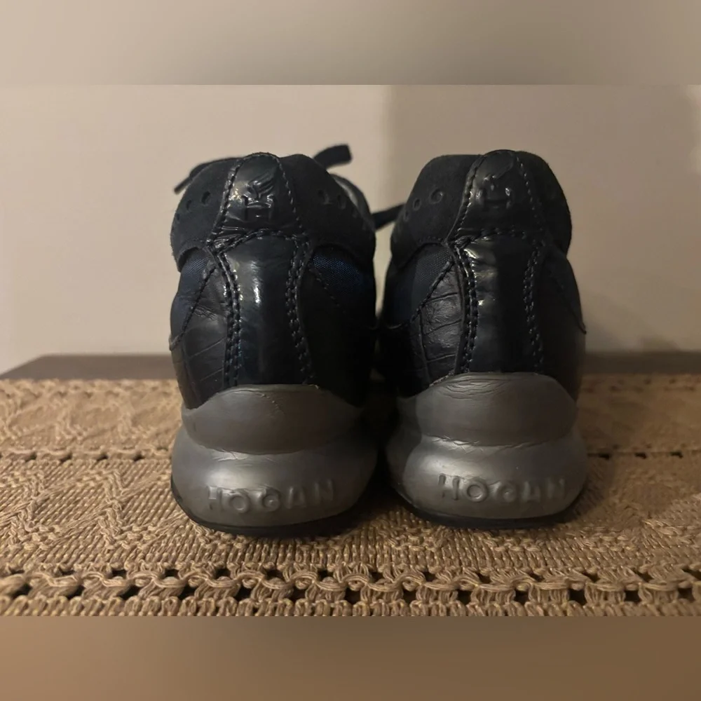HOGAN Black Leather Lace Up Sneakers Women’s Size 6 (36)